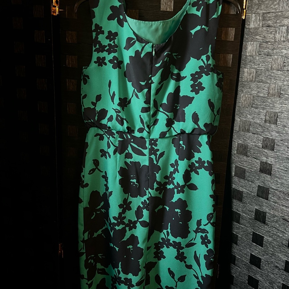 Worn Once - ANN TAYLOR - Green/Navy Dress - Size 2